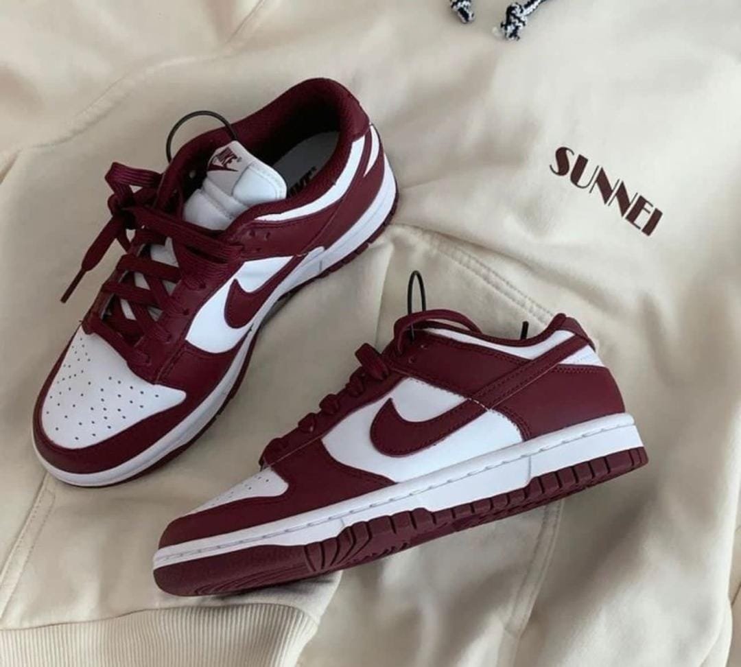 Nike Dunk Low Retros in a Team Red and White colorway