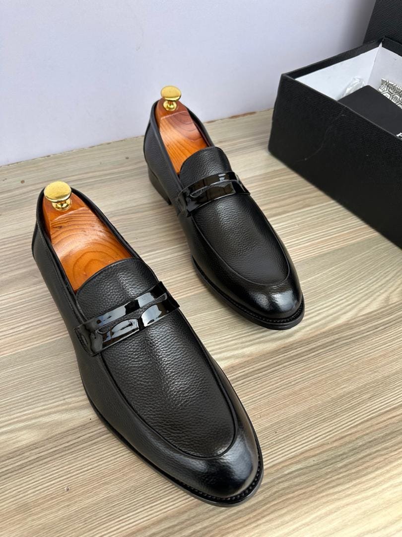 Bagozza men’s black leather loafers