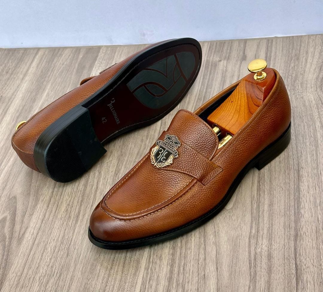 brown leather “Billionaire” loafers