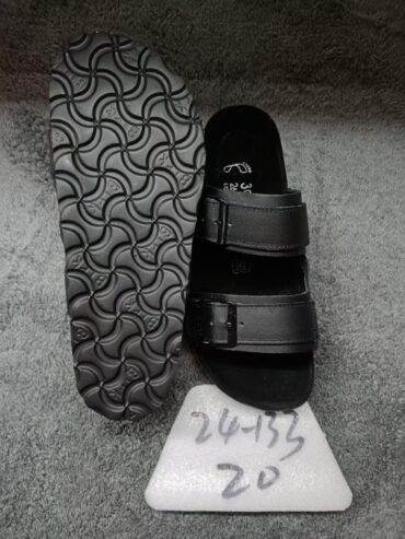 black lux open shoes