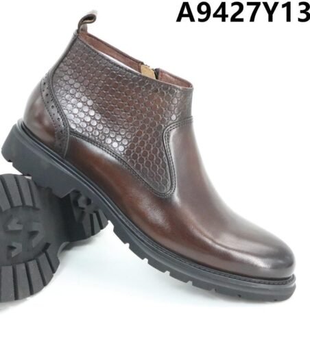 brown leather ankle boot