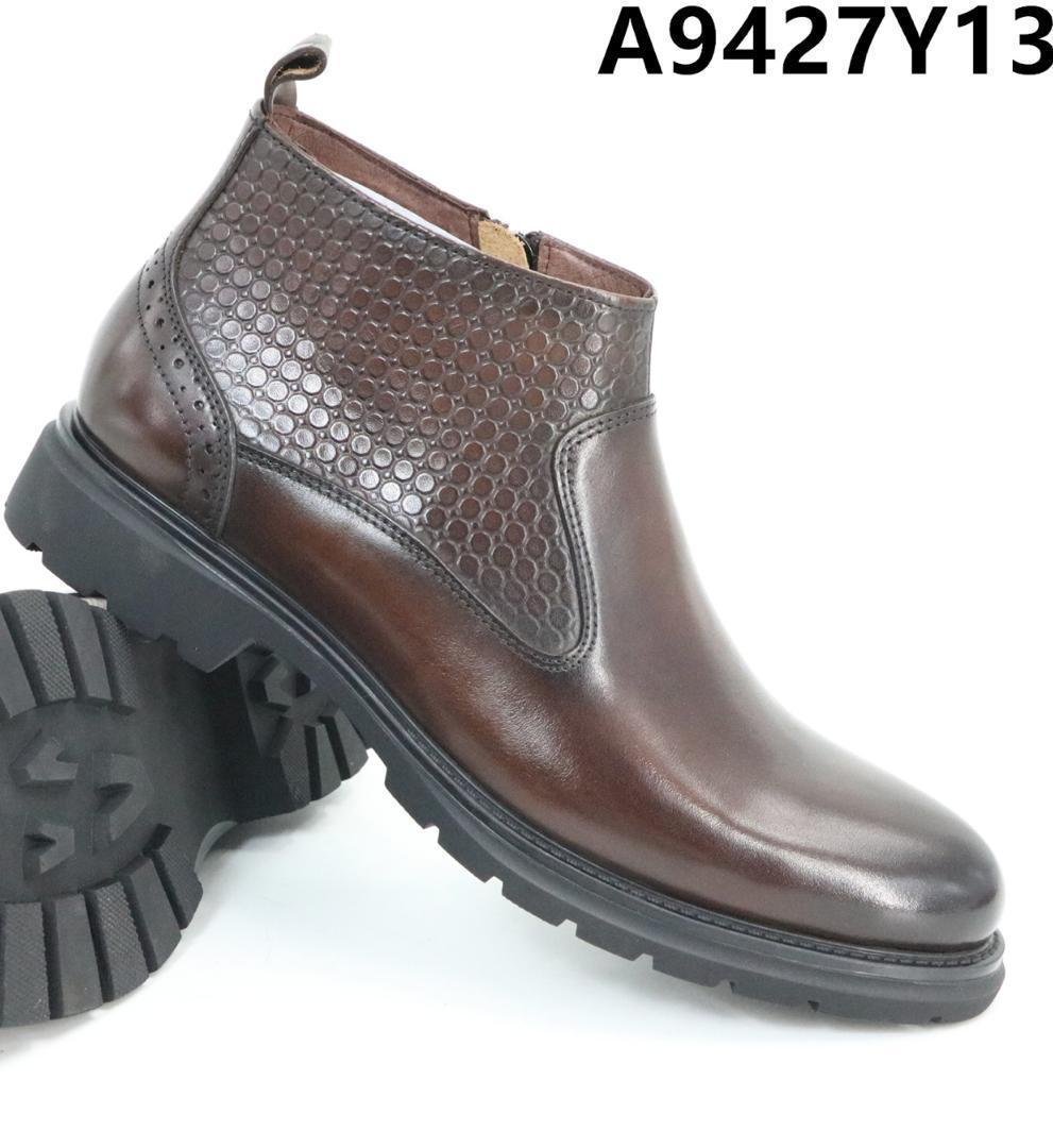 brown leather ankle boot
