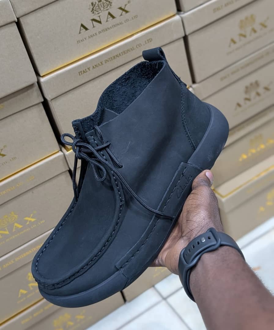 black ankle-high boot