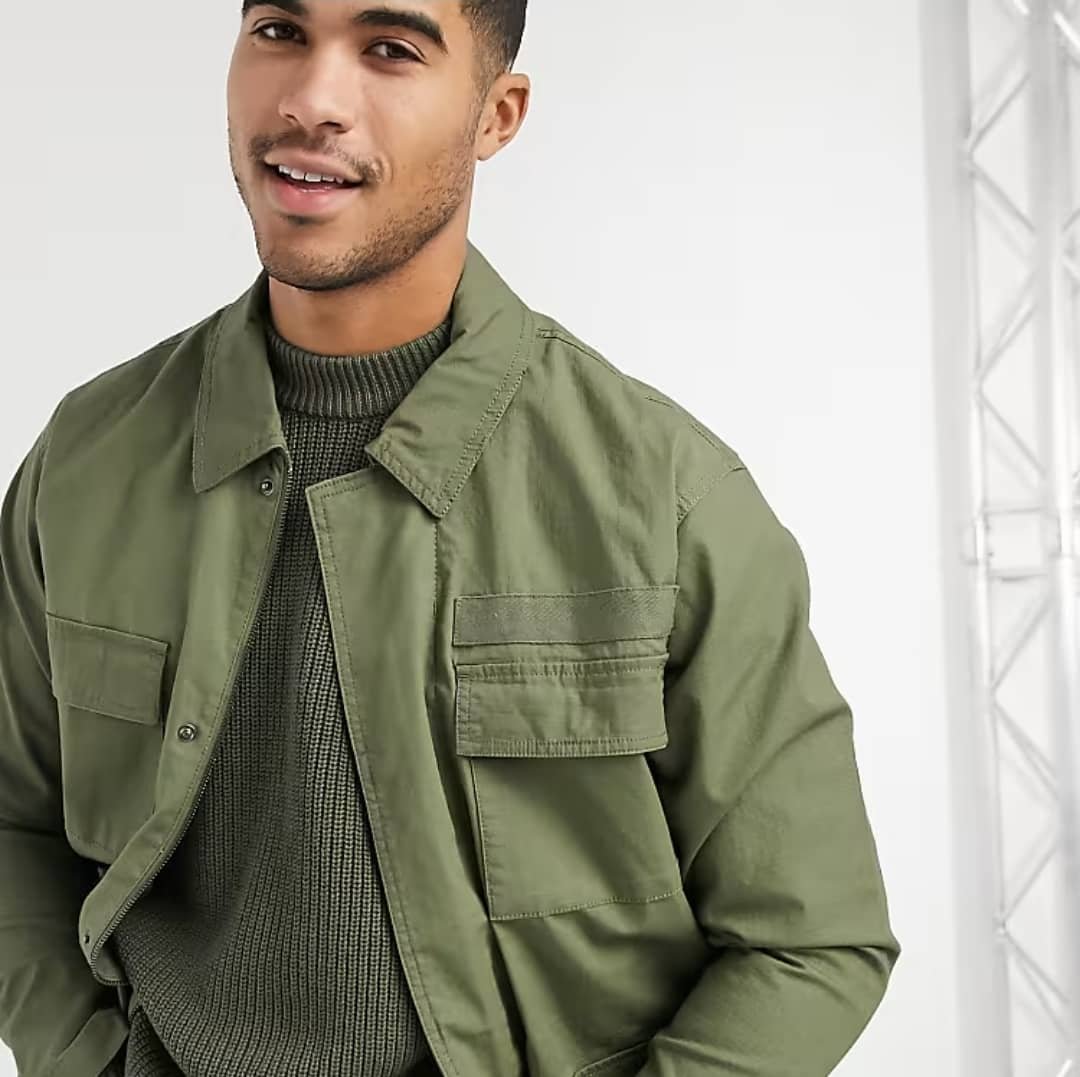 Topman Khaki Ripstop Jacket
