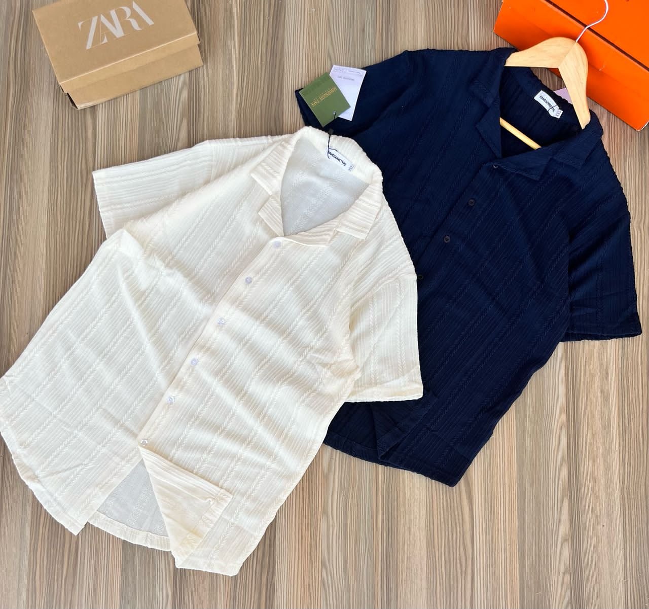 short-sleeved, collared shirts