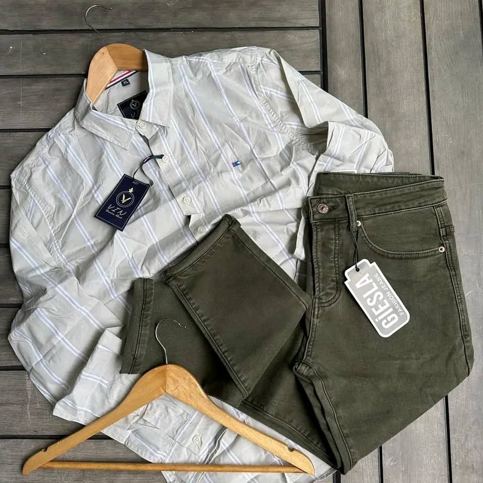 light-colored, long-sleeved shirt