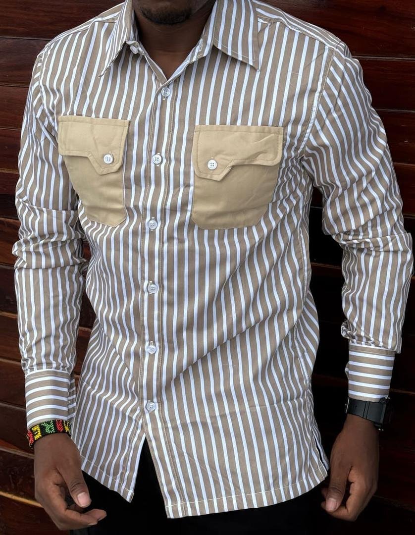 long-sleeved, button-down shirt