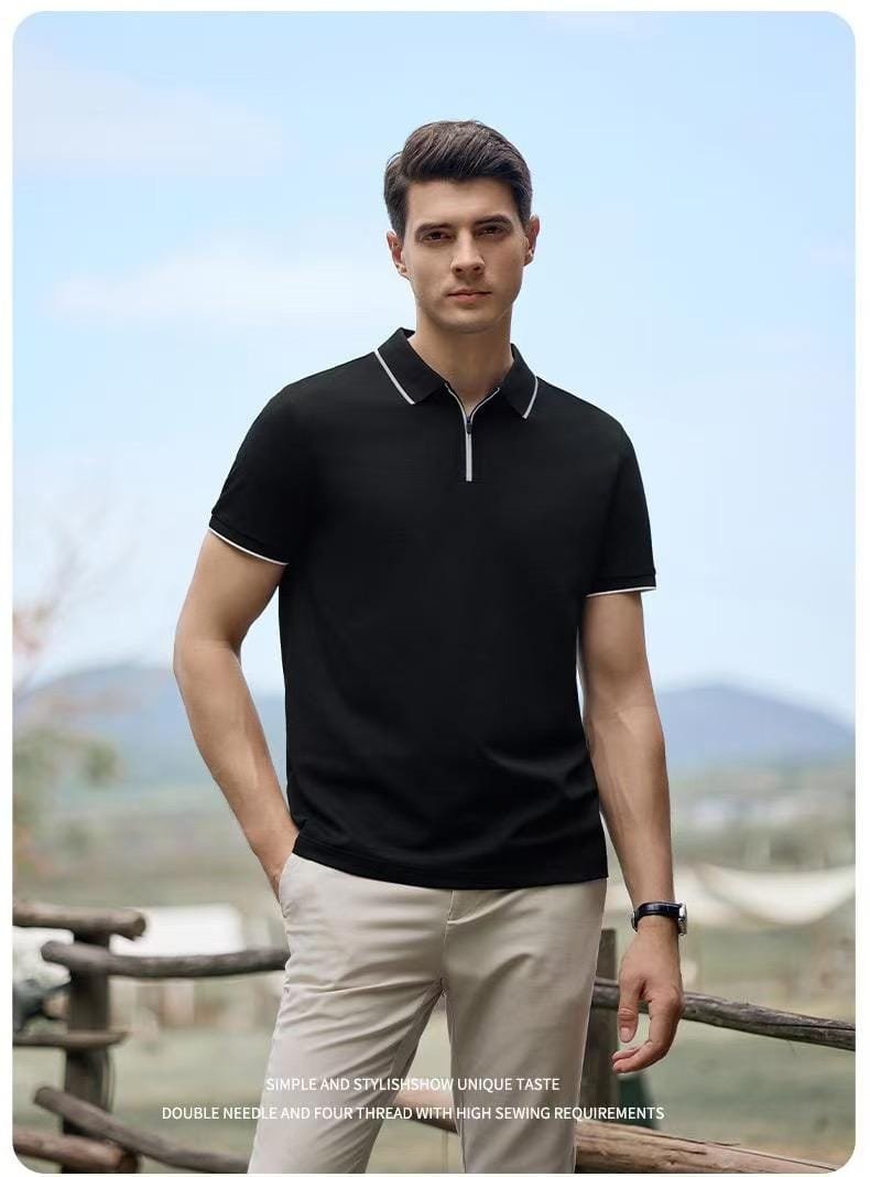 black polo shirt