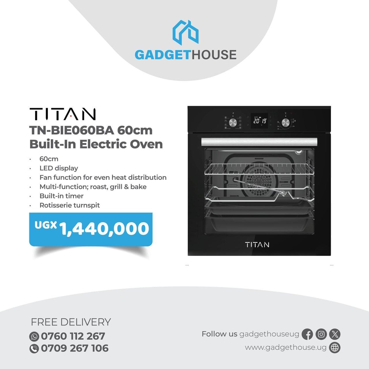 Titan TN-BIE060BA 60cm Built-In Electric Oven