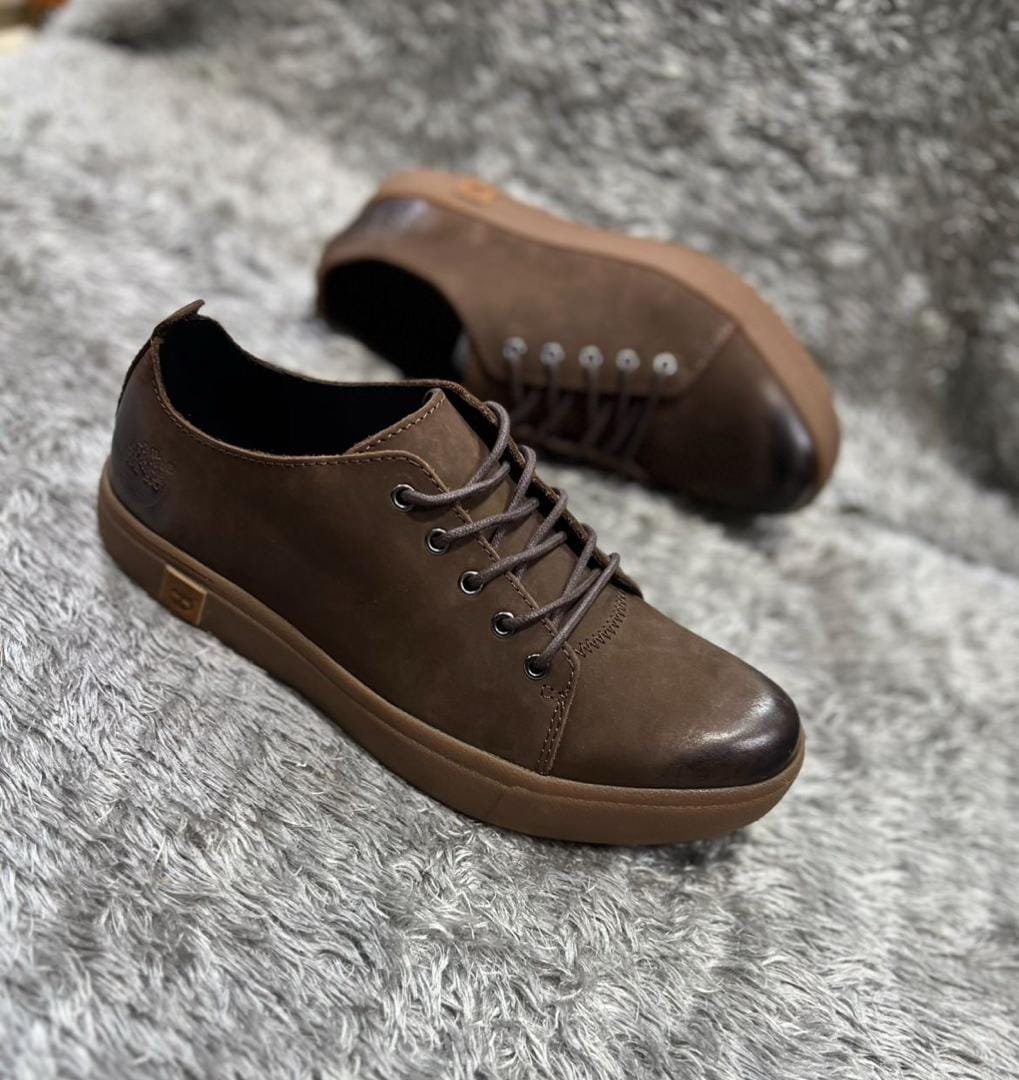 brown leather casual shoes.