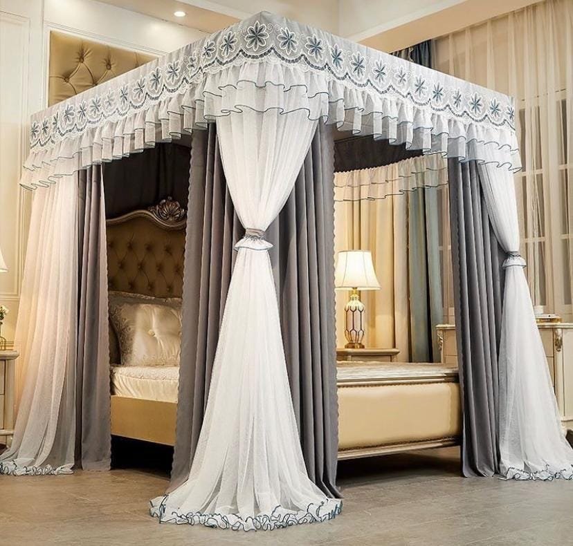 luxurious double-layer blackout bed canopy
