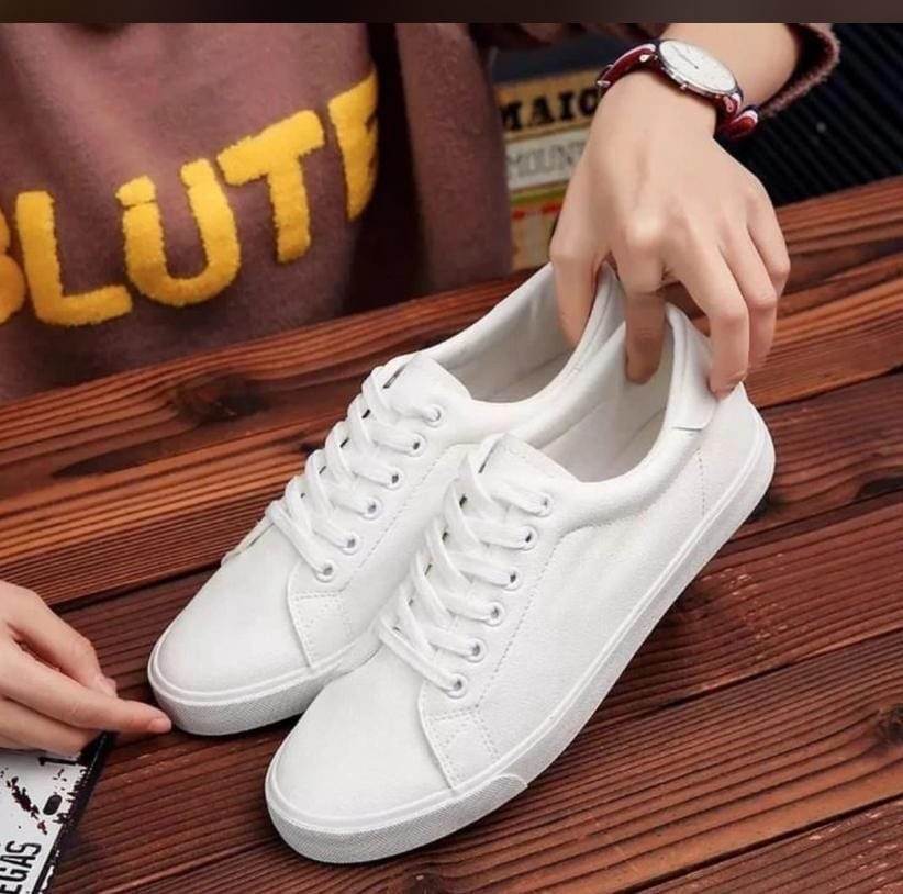 white casual sneakers