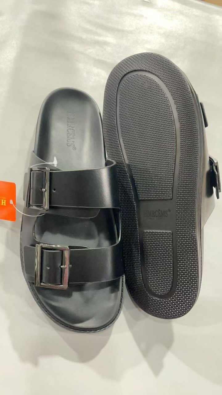 black, unisex sandals