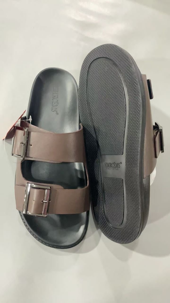 brown slide sandals