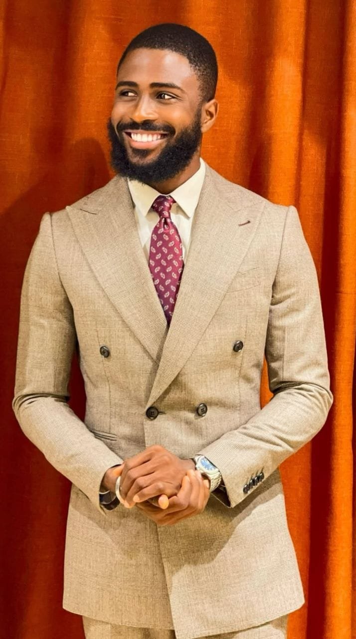 a double-breasted suit