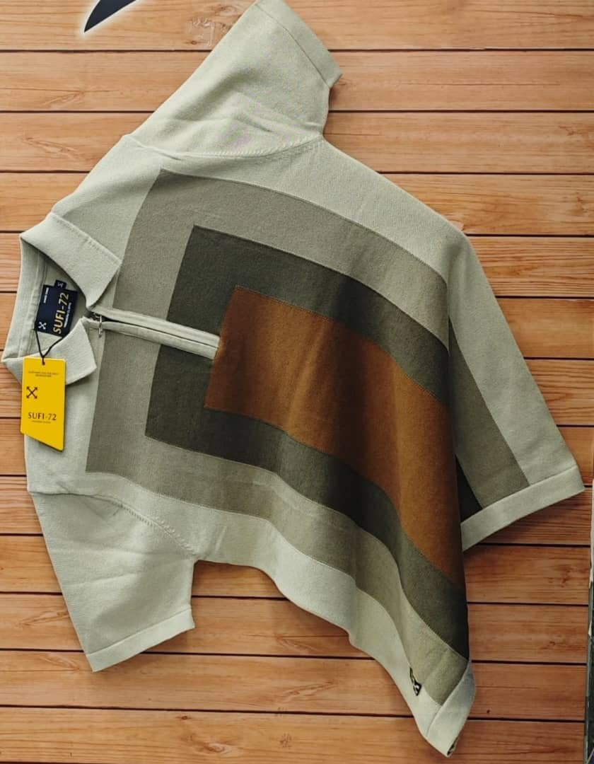 short-sleeved, light-colored t-shirt