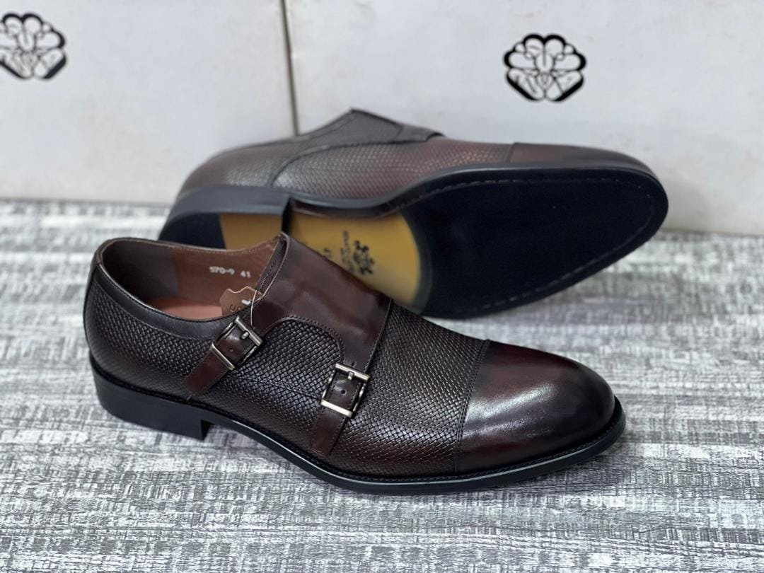 men’s double monk strap dress shoes