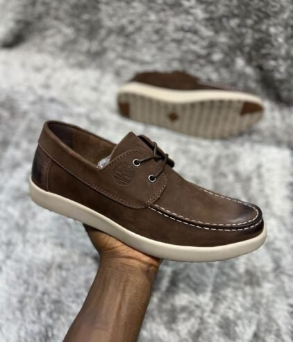 Timberland men’s brown leather boat shoe