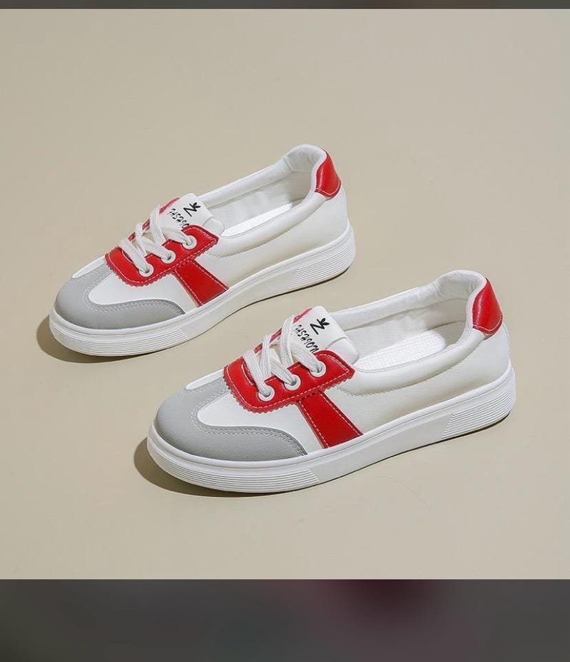 LOLESHE brand women’s breathable white sneakers