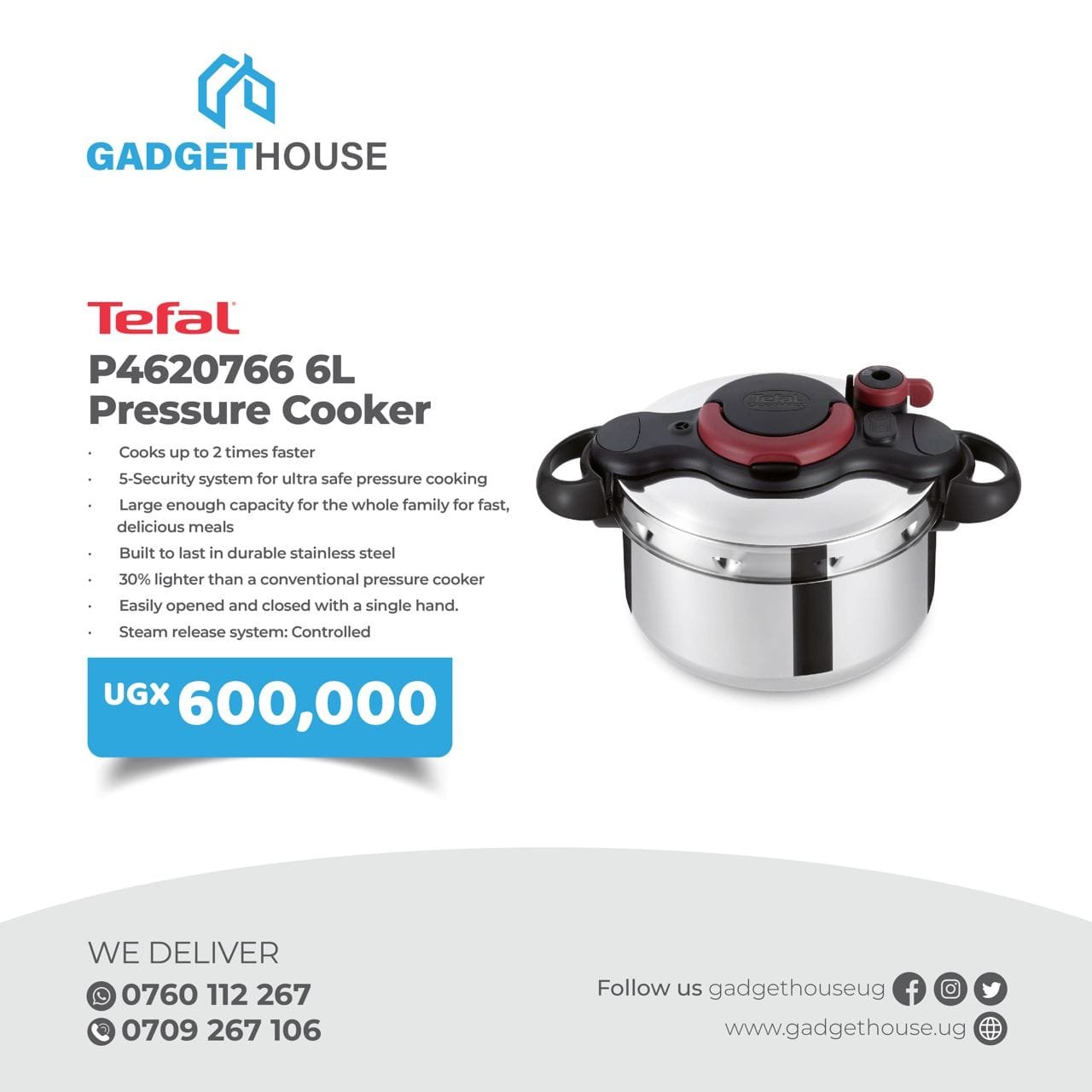 Tefal P4620766 6L Pressure Cooker