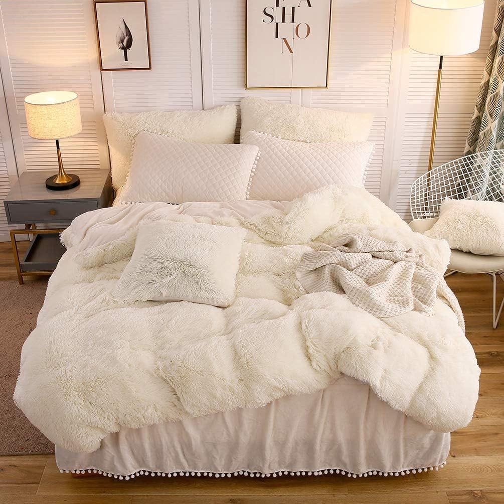 LIFEREVO Luxury Plush Shaggy Duvet Cover Set,