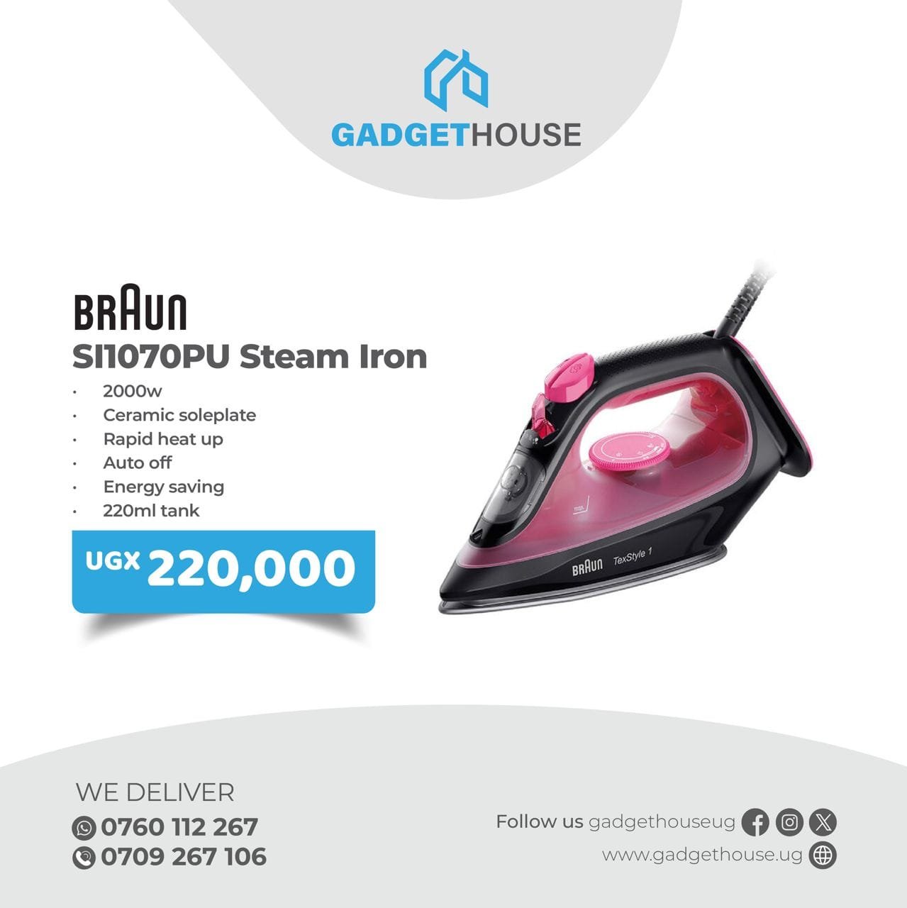 Braun SI1070PU Steam Iron,