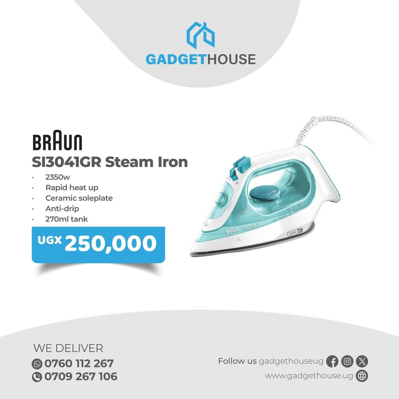 Braun SI3041GR Steam Iron