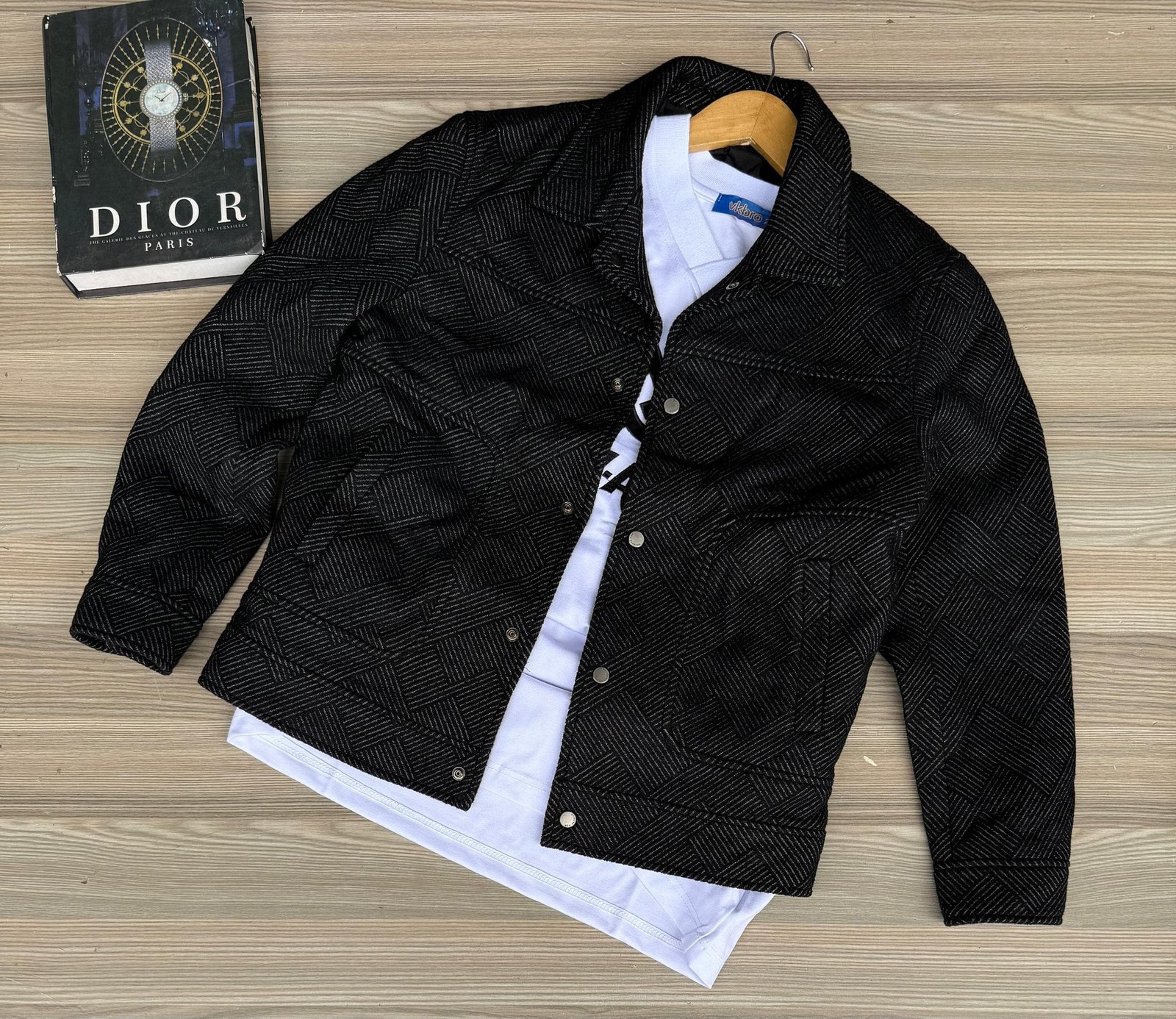 black, button-down jacket