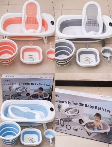 foldable baby bathtub set