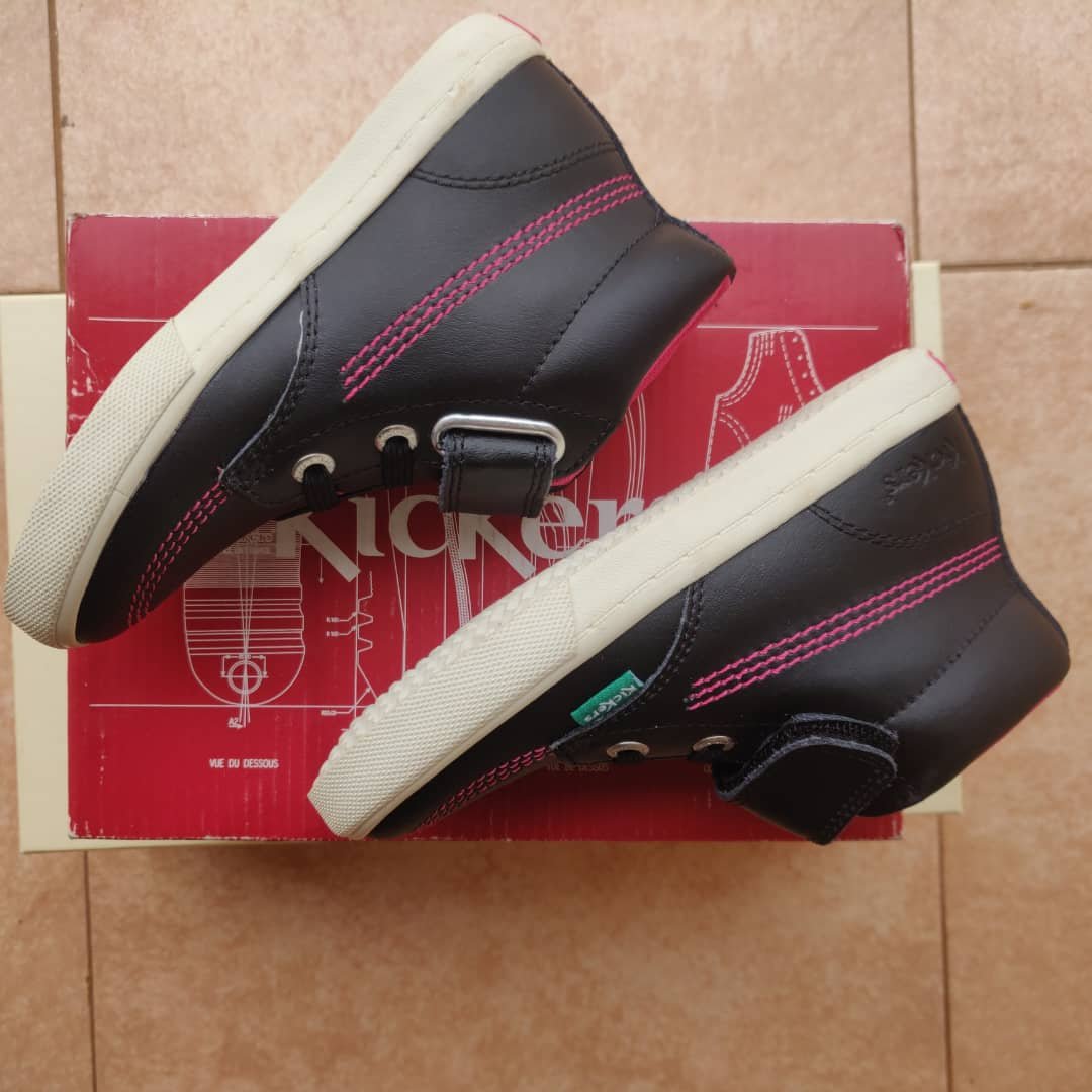 black high-top Kickers shoes