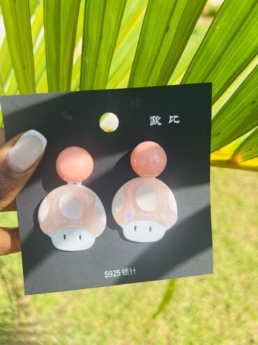 pink, translucent,earring