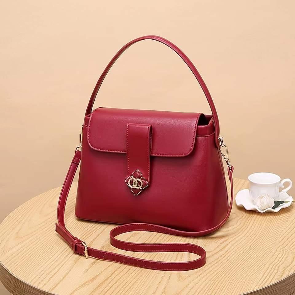 red handbag