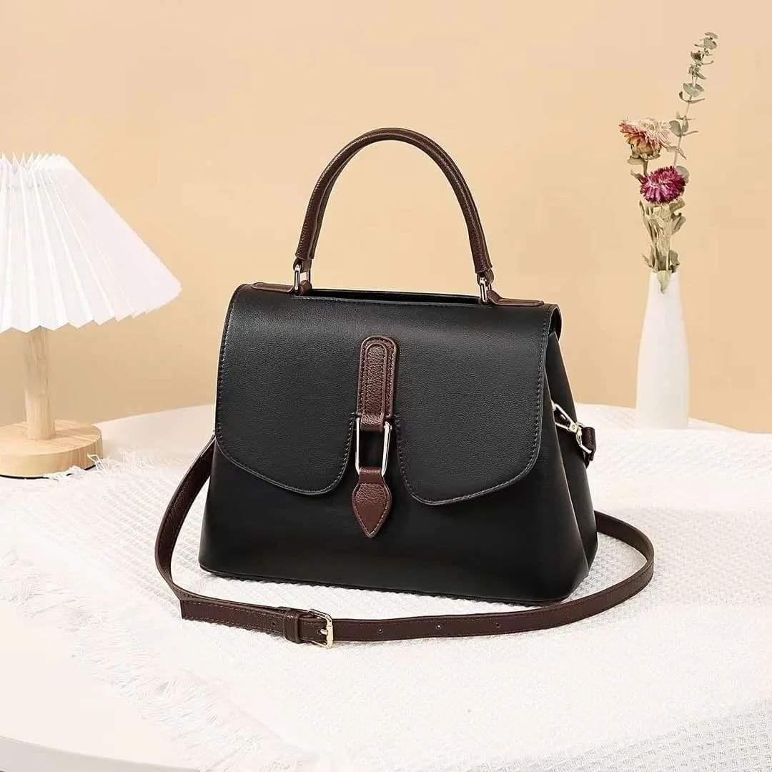 navy blue leather tote bag