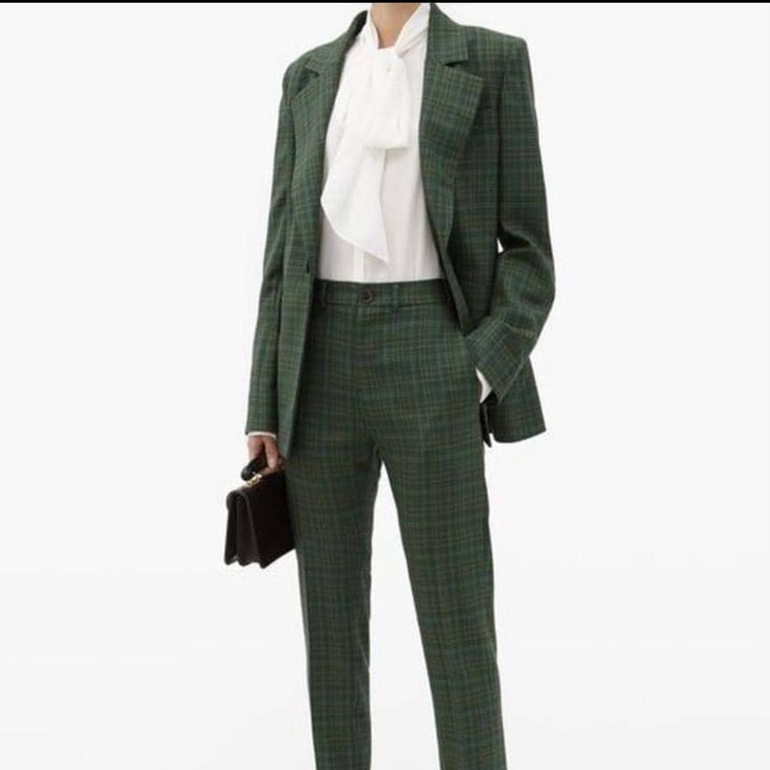 green plaid suit