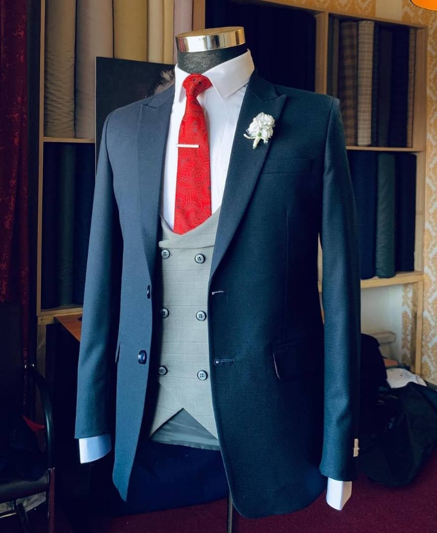 stylish three-piece bespoke suit