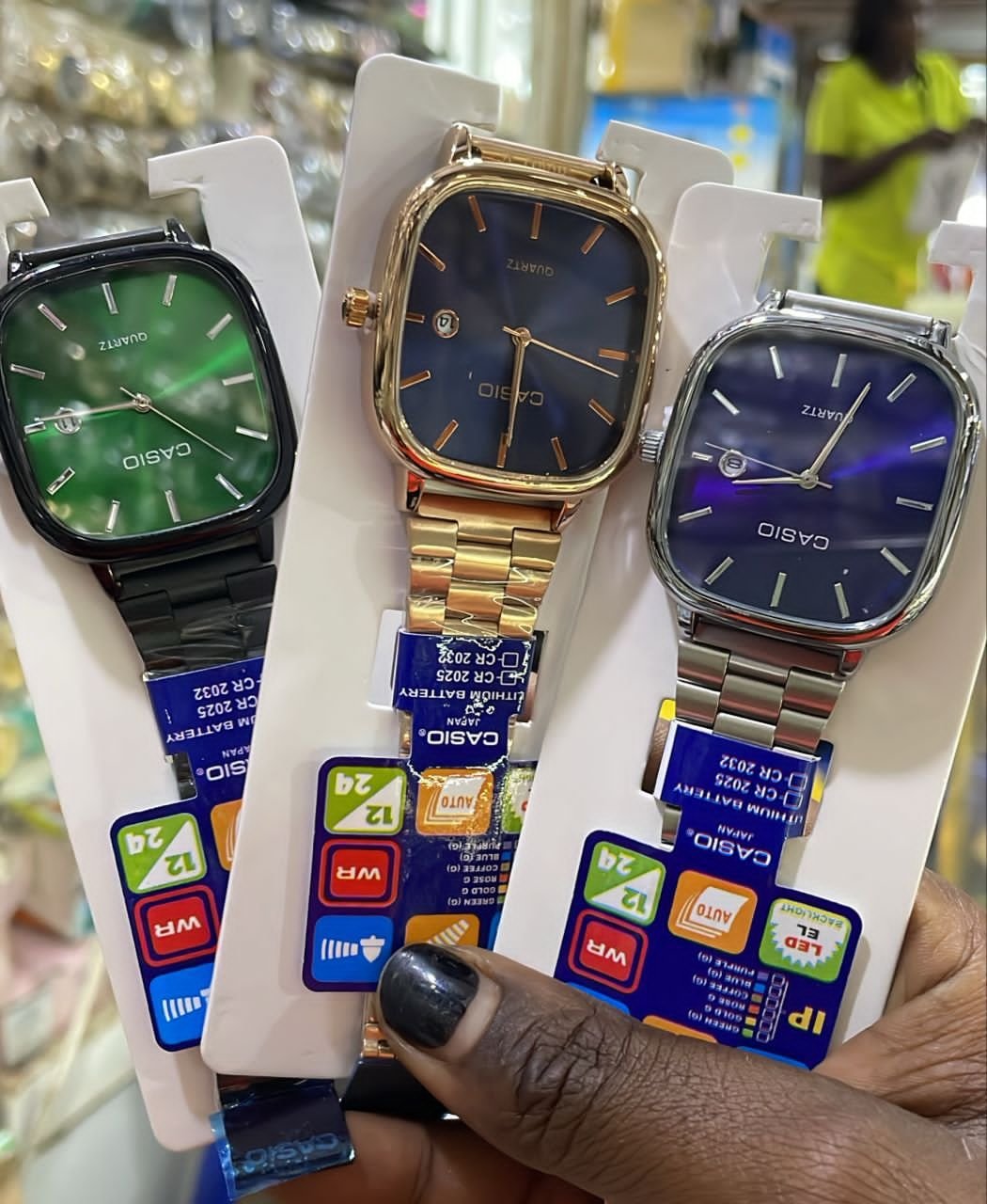 three Casio watches,