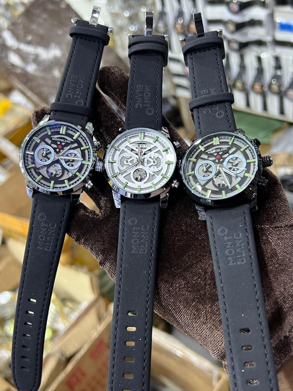 three Montblanc watches,