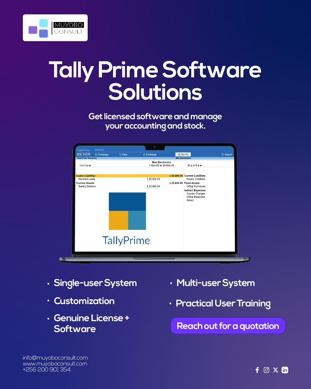 Tally Prime Solutions for Businesses, Companies and Organizations.