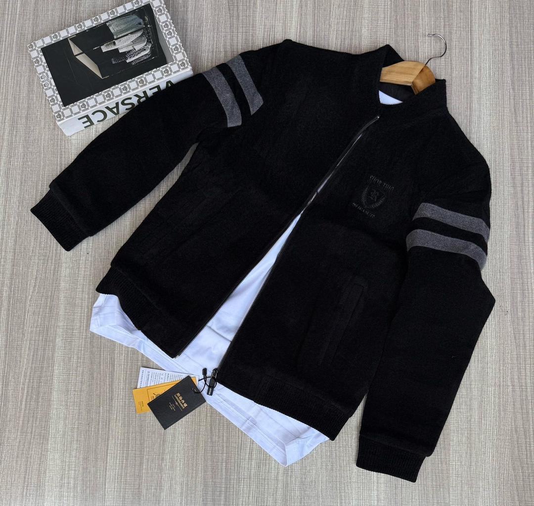 black bomber-style jacket