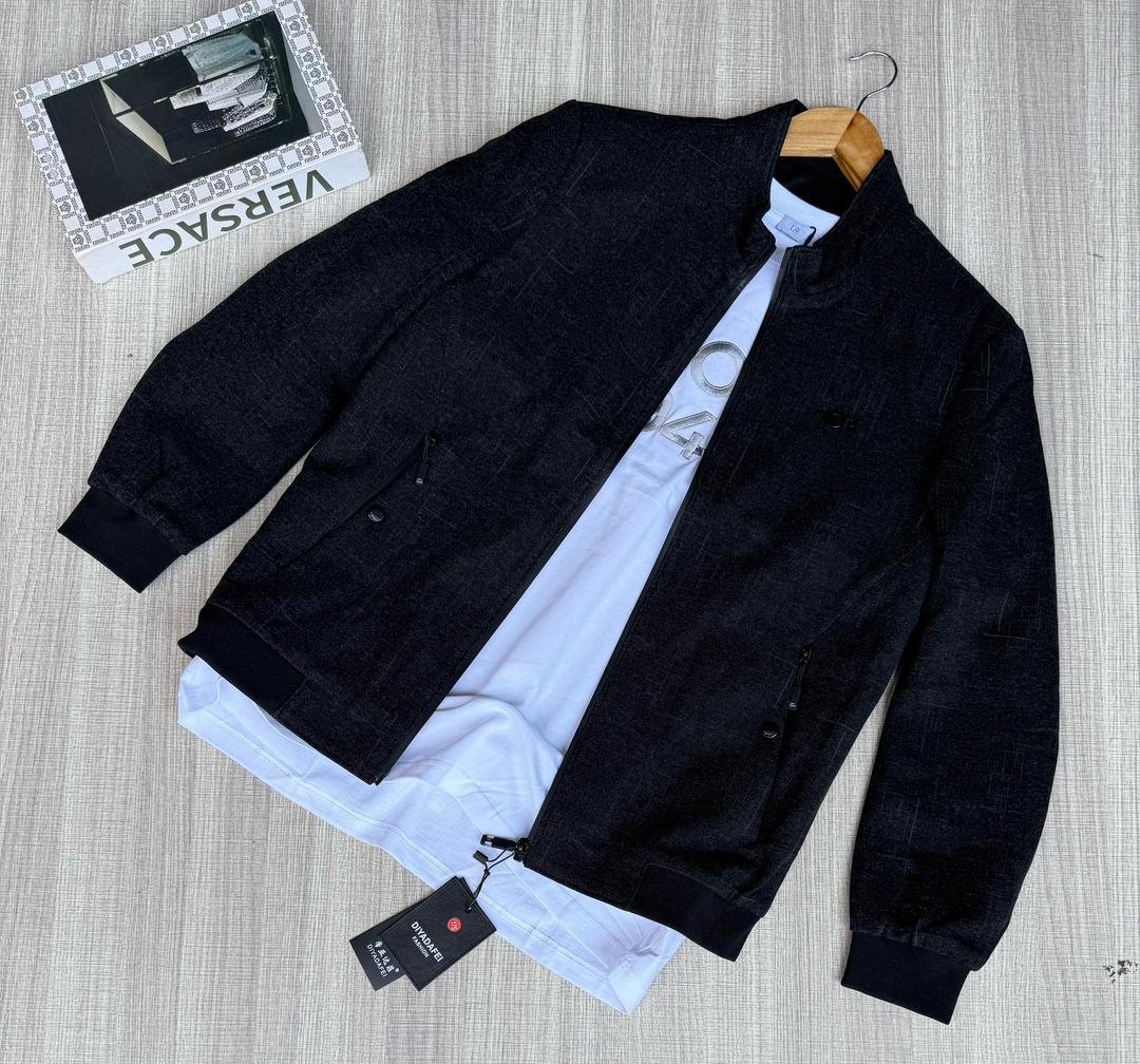 a black, casual-style jacket