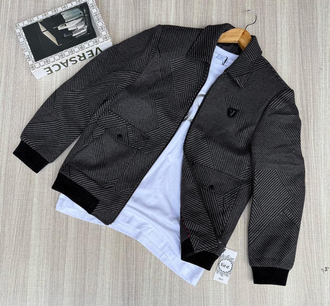 black bomber-style jacket