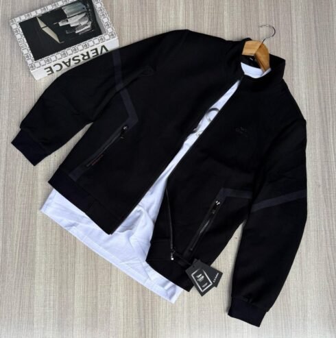black bomber jacket