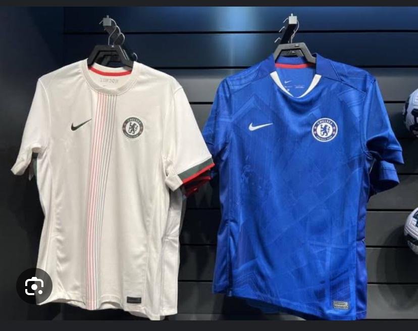 two Chelsea FC jerseys,