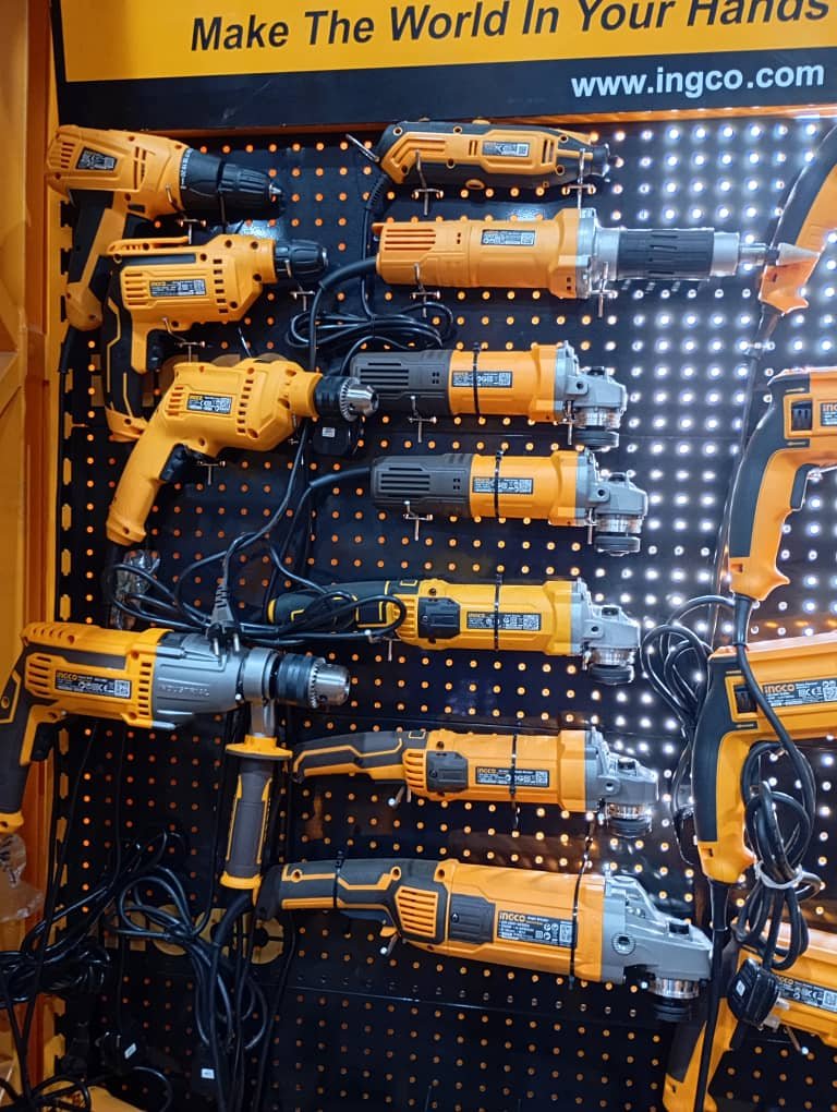 drills and angle grinders.