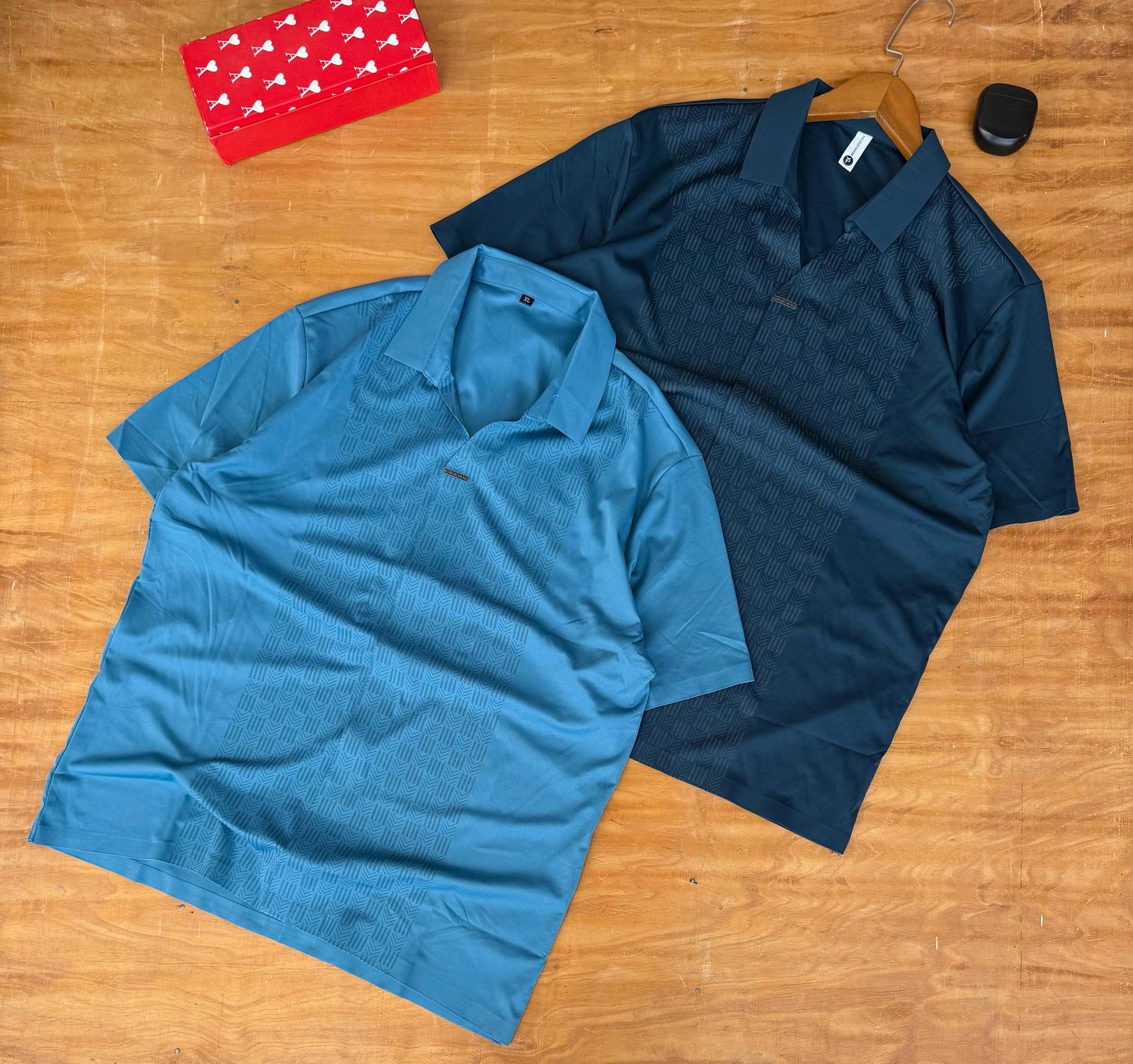 men’s regular fit, waffle-textured shirts