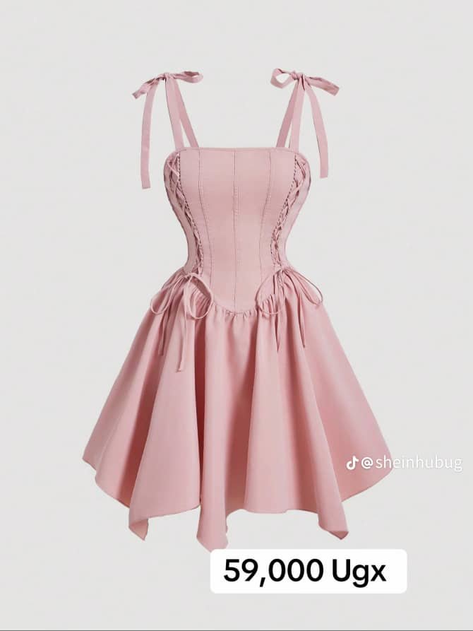 pink, short, A-line dress