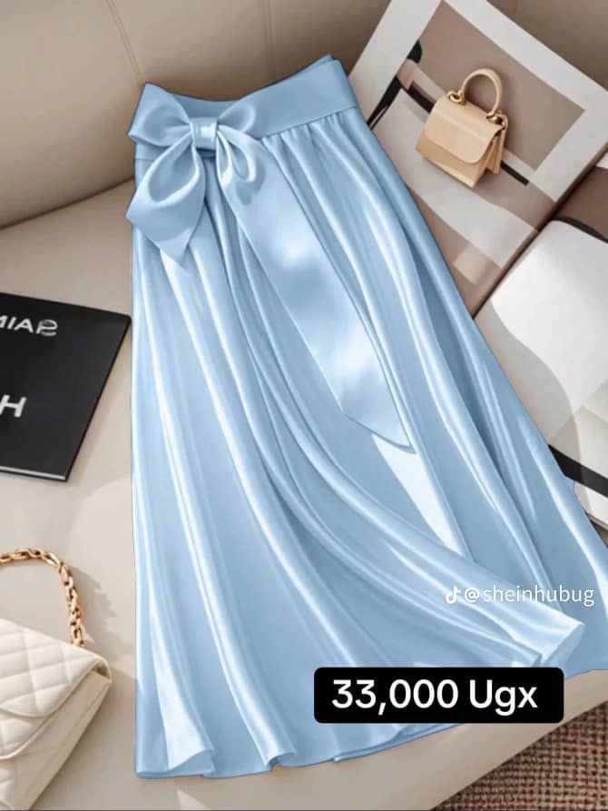 light blue, long maxi skirt
