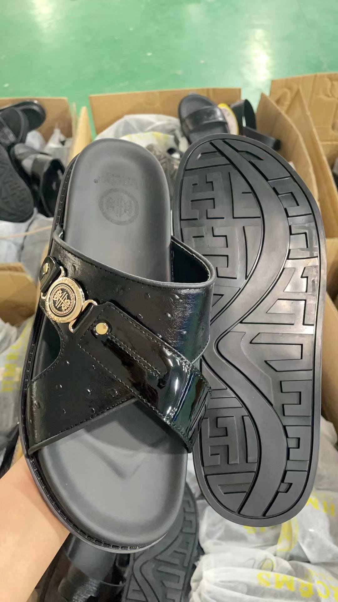 men’s Versace La Medusa Slides.