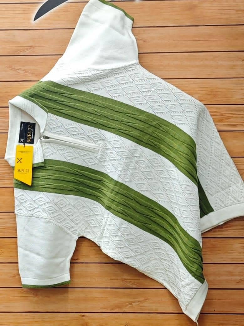white and green men’s t-shirt