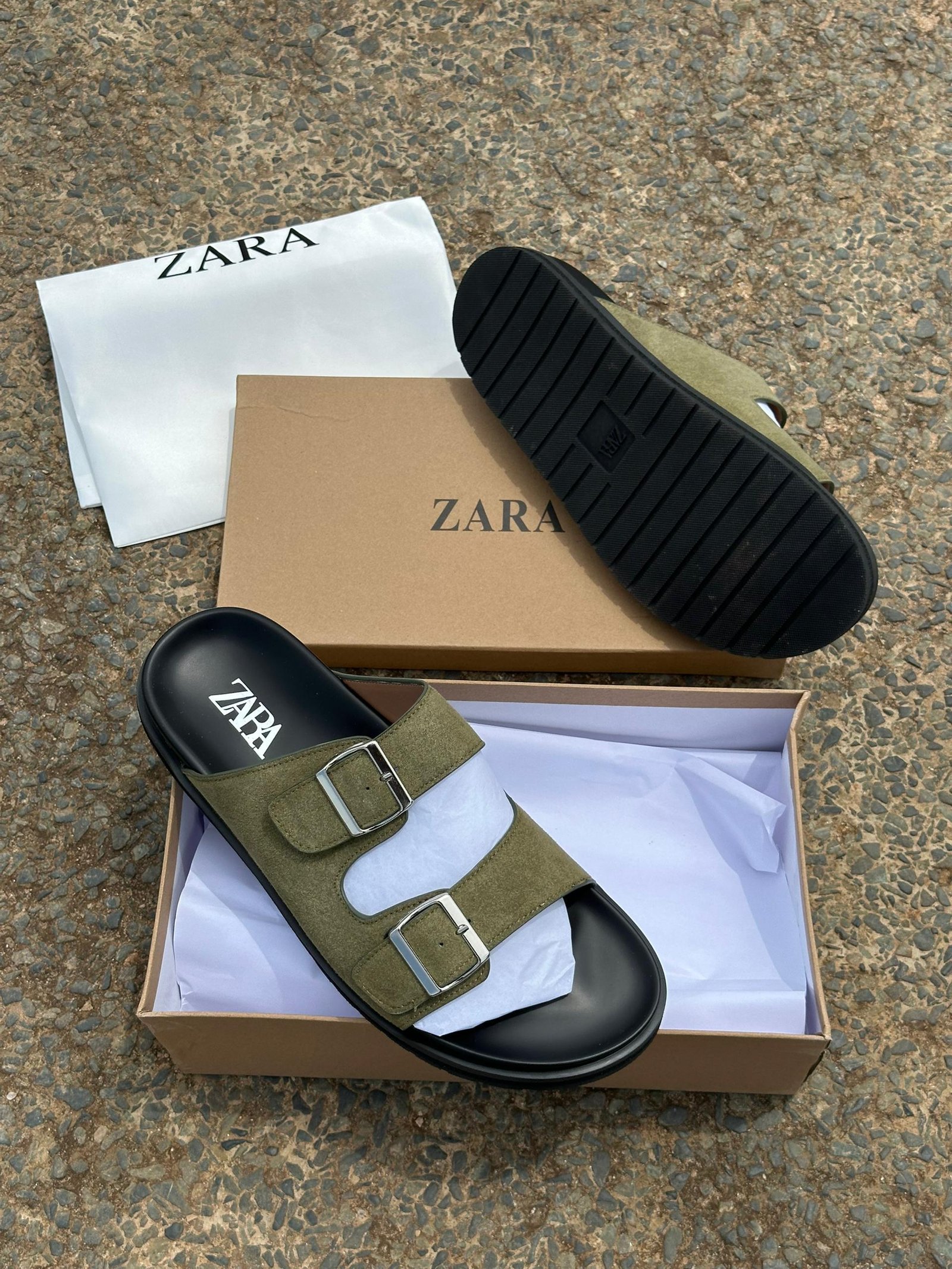 Zara Buckled Suede Sandals